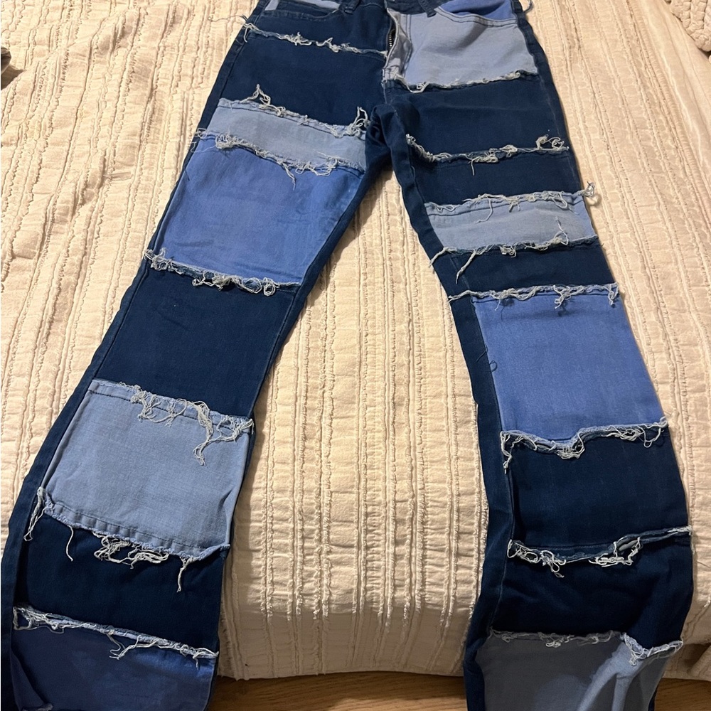 Patchwork Denim Jeans